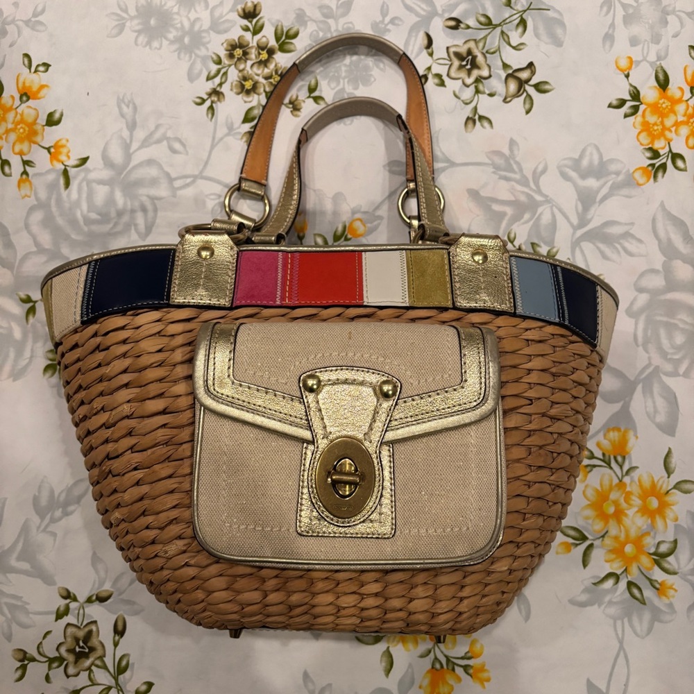 Coach Basket Weave Multicolored Purse